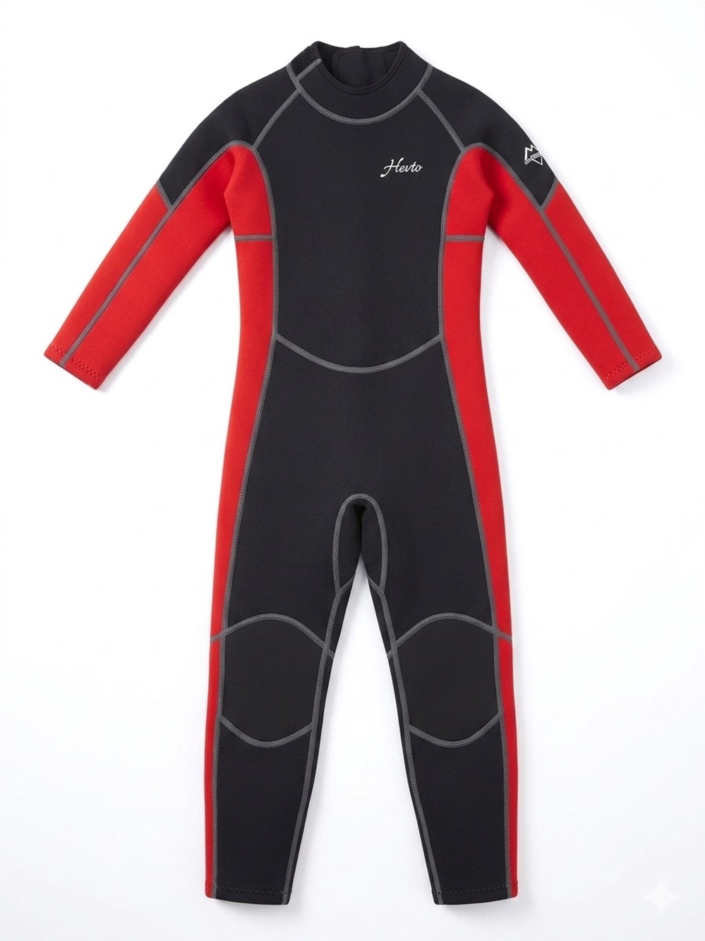 NWT Hevto Guardian Youth Black Red Full Wetsuit Size 4 Kids Surf Swim